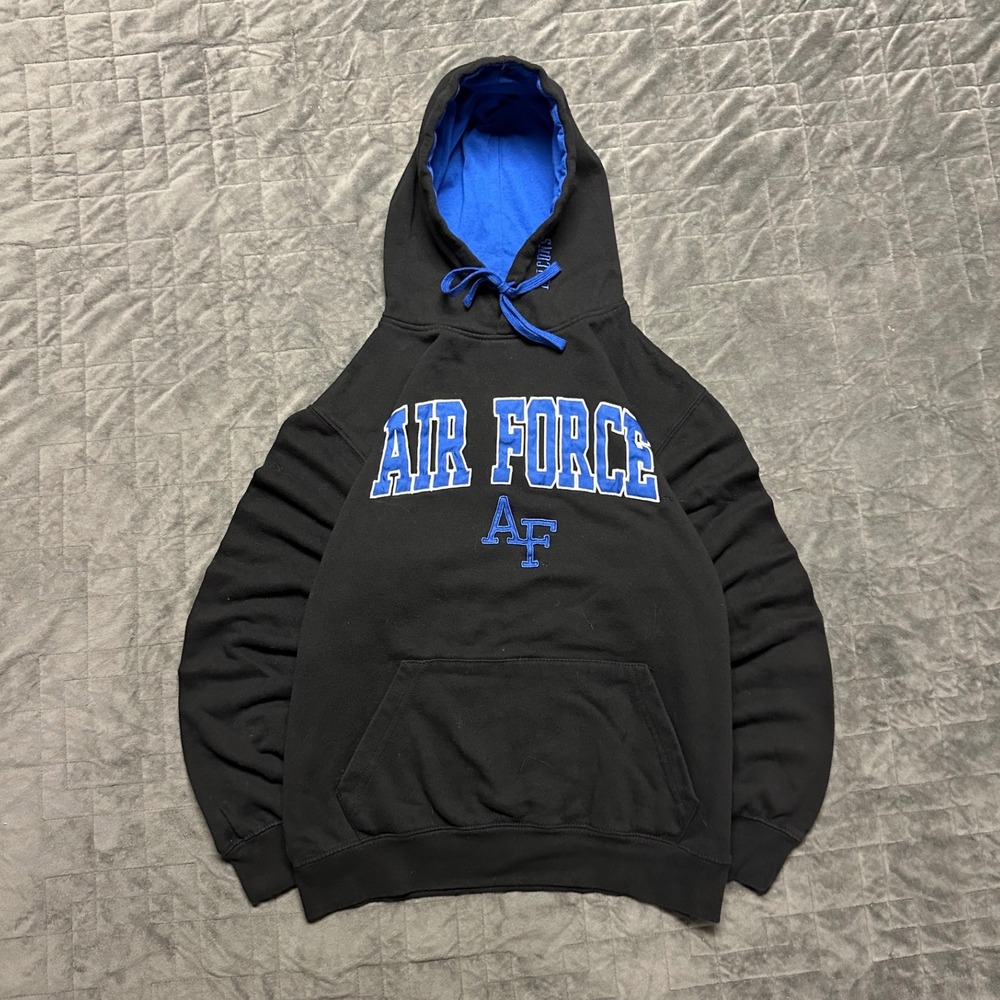 Vintage 90s y2k Air Force University Embroidered spell‎ Out College Hoodie